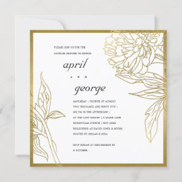 ELEGANTE GOLD FOIL FLORAL COUPLES DEUTLICH EINLADE DANKESKARTE