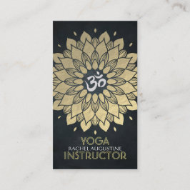 Elegante Gold Foil Floral Yoga Meditation Om Symbo Visitenkarte