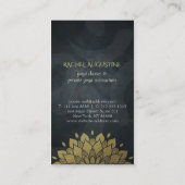 Elegante Gold Foil Floral Yoga Meditation Om Symbo Visitenkarte (Rückseite)