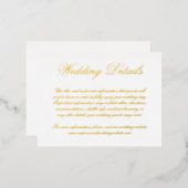 Elegante Gold Foil Formal Wedding Card Folie Einladungspostkarte (Vorderseite/Rückseite)