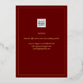 Elegante GOLD FOIL Foto Collage Burgundy Wedding Folieneinladung (Rückseite)