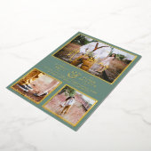 Elegante GOLD FOIL Foto Collage Sage Wedding Folieneinladung (Gedreht)