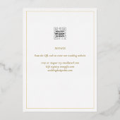 Elegante GOLD FOIL Foto Collage White Wedding Folieneinladung (Rückseite)
