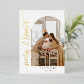 Elegante Gold Foil Foto Folien Feiertagskarte (Stehend vorne)