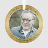 ELEGANTE GOLD FOIL IMITAT BEILEID MEMORIAL FOTO ORNAMENT (Rückseite)