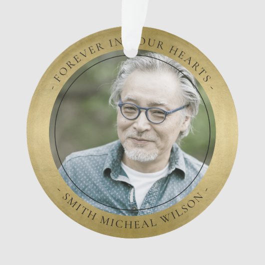 ELEGANTE GOLD FOIL IMITAT BEILEID MEMORIAL FOTO ORNAMENT (Vorderseite)