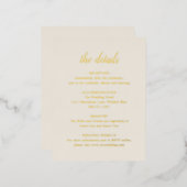 Elegante Gold Foil Ivory Hochzeitskarte Folie Einladungspostkarte (Vorderseite/Rückseite)