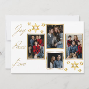 Elegante Gold Foil Joy Peace Liebe Feiertagskarte