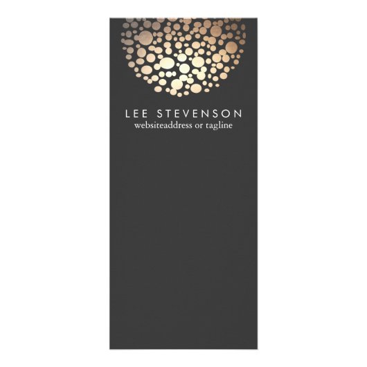 Elegante Gold Foil Look Circles Stilvoll Schwarz Werbekarte (Vorne)