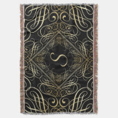 Elegante Gold Foil Look Skulptur Skript auf schwar Decke (Vorderseite Vertikal)