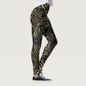 Elegante Gold Foil Look Skulptur Skript auf schwar Leggings (Rechts)