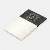 Elegante Gold Foil Look Skulptur Skript auf schwar Post-it Klebezettel (angewinkelt)