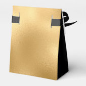 Elegante Gold Foil Moderne Monogram Name Script Geschenkschachtel (Rückseite)