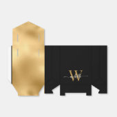 Elegante Gold Foil Moderne Monogram Name Script Geschenkschachtel (Ungefaltet)