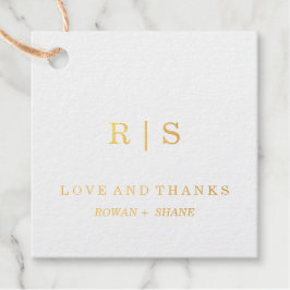 Elegante Gold Foil Monogram Fevor Tag