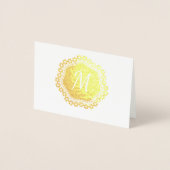 Elegante Gold Foil Monogram Note Card Folienkarte (Vorderseite)