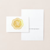 Elegante Gold Foil Monogram Note Card Folienkarte (Anzeige)
