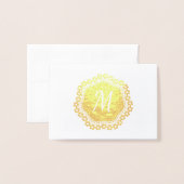 Elegante Gold Foil Monogram Note Card Folienkarte (Vorderseite mit Umschlag)