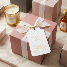 Elegante Gold Foil Persönliche Geschenkmarke Geschenkanhänger
