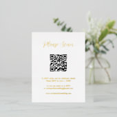 Elegante Gold Foil QR Code Hochzeitskarte Folie Einladungspostkarte (Stehend vorne)