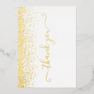 Elegante Gold Foil Script Dankeschön Card Folieneinladung