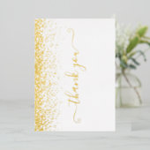 Elegante Gold Foil Script Dankeschön Card Folieneinladung (Stehend vorne)