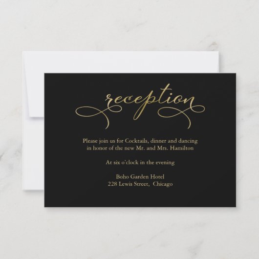 Elegante Gold Foil Script Hochzeitskarte RSVP Karte (Vorderseite)