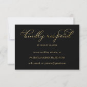 Elegante Gold Foil Script Online Wedding RSVP Card (Vorderseite)