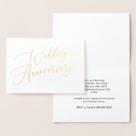 Elegante Gold Foil Wedding Jubiläumskarte Einladun Folienkarte