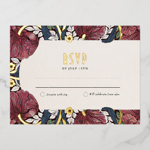 Elegante Gold Foil Wedding RSVP Card Folie Einladungspostkarte