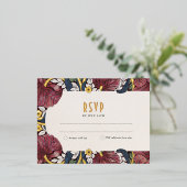 Elegante Gold Foil Wedding RSVP Card Folie Einladungspostkarte (Stehend vorne)