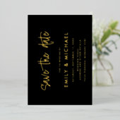 Elegante Gold Foil Wedding Save the Date Folieneinladung (Stehend vorne)
