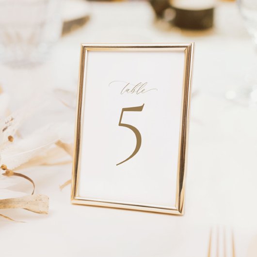 Elegante Gold Foil Wedding Tischnummer