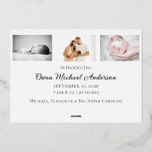 Elegante Gold Foil Weihnachten Neue Kinderankündig Folieneinladung (Rückseite)