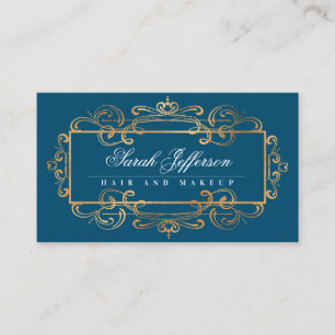 Elegante Gold Foil Wirbel Luxuriöse Vintage Aquam Visitenkarte