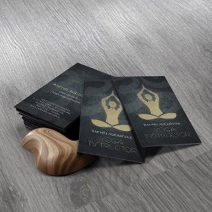 Elegante Gold Foil Yoga Meditation Pose Om Symbol Visitenkarte