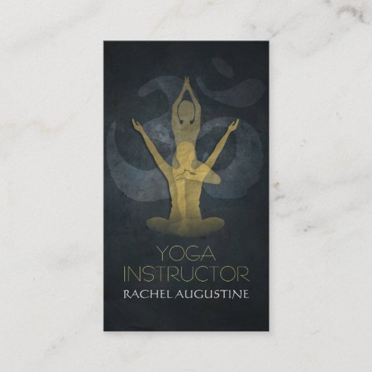 Elegante Gold Foil Yoga Meditation Pose Om Symbol Visitenkarte (Vorderseite)