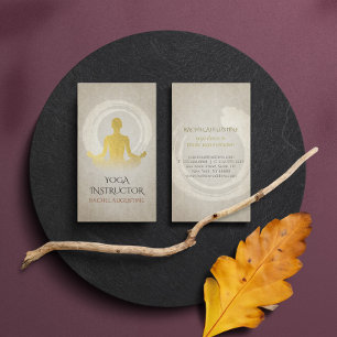 Elegante Gold Foil Yoga Meditation Pose ZEN Symbol Visitenkarte