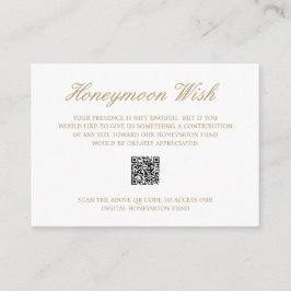Elegante Gold Formal Flitterwochen QR Code Hochzei Begleitkarte