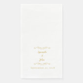 Elegante Gold formale romantische Hochzeitsempfehl Serviette (Vorderseite)
