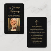 Elegante Gold Foto Beileid Beerdigung Beerdigungsk Visitenkarte (Vorne/Hinten)