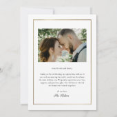 Elegante Gold Foto Wedding Dankeschön Card Dankeskarte (Rückseite)