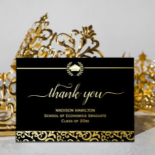 Elegante Gold Frame Abschluss Foil Card Folien Feiertagspostkarte