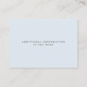 Elegante Gold Frame Bale Dusty Blue Blätter Begleitkarte (Rückseite)