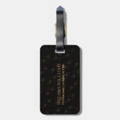 Elegante Gold Frame Black Damasks Gepäckanhänger (Rückseite vertikal)