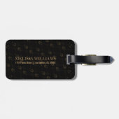 Elegante Gold Frame Black Damasks Gepäckanhänger (Rückseite horizontal)