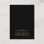 Elegante Gold Frame Black Earring Display Card Visitenkarte (Rückseite)