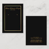 Elegante Gold Frame Black Earring Display Card Visitenkarte (Vorne/Hinten)