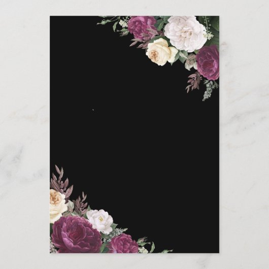 Elegante Gold Frame Burgundy Blumenruhestand Einladung (Rückseite)