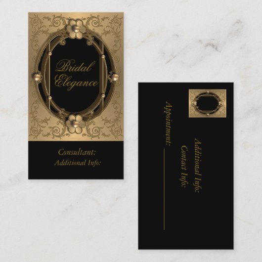 Elegante Gold Frame Business Card 2 Terminkarte (Vorne/Hinten)